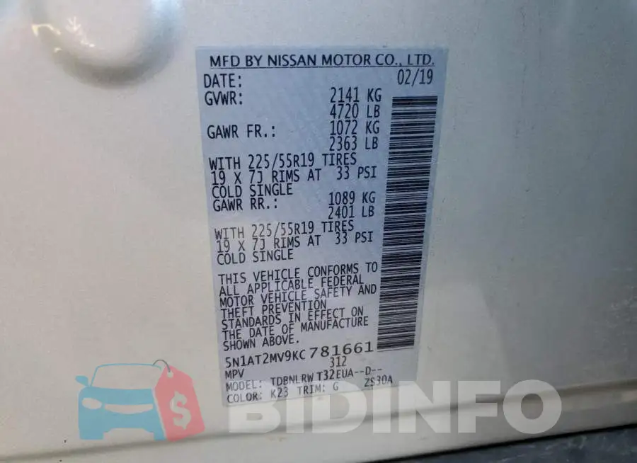 5N1AT2MV9KC781661 Photo# 12