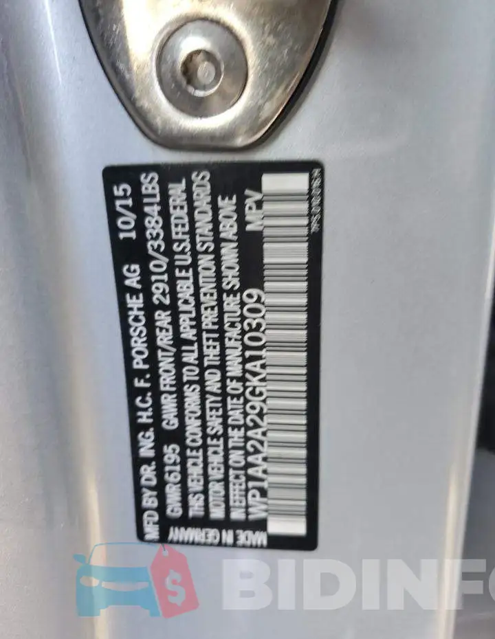 WP1AA2A29GKA10309 Photo# 12