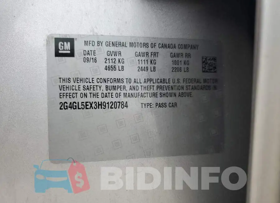 2G4GL5EX3H9120784 Photo# 12