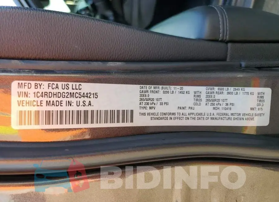 1C4RDHDG2MC544215 Photo# 14