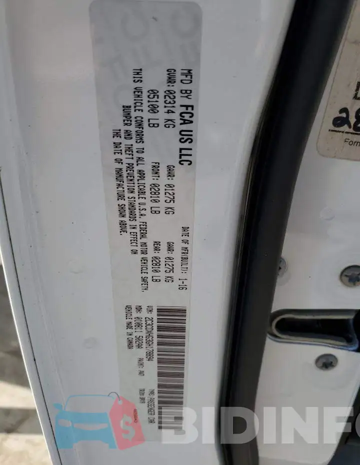 2C3CDXHG3GH178894 Photo# 12