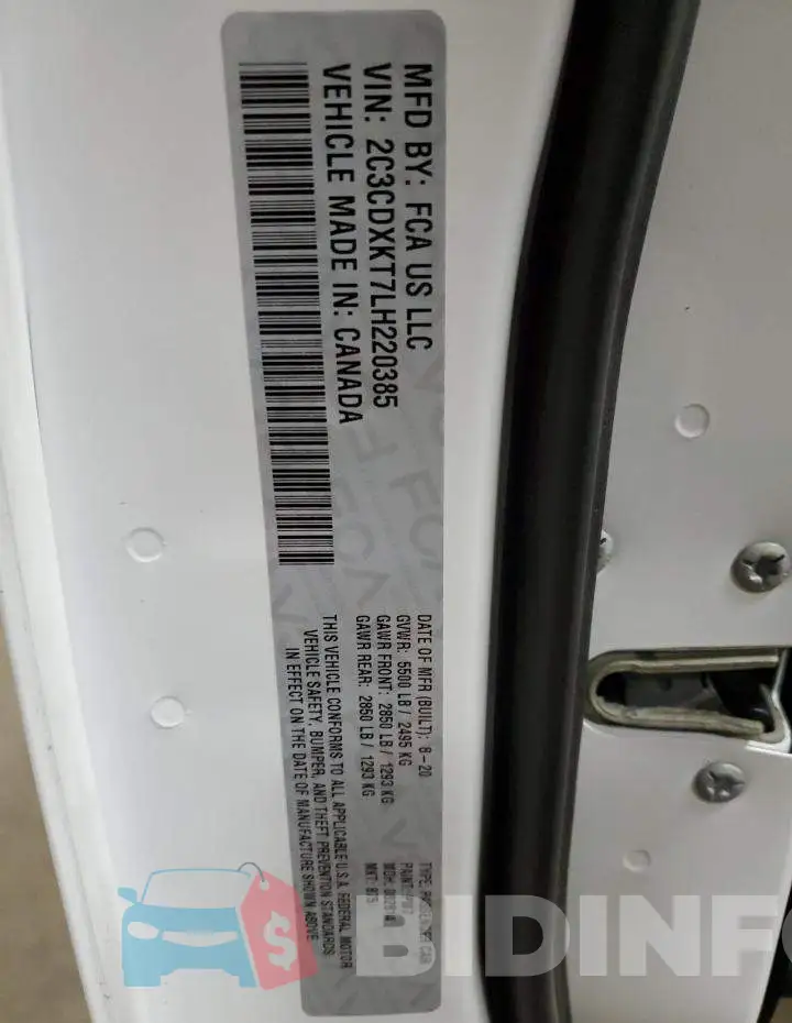2C3CDXKT7LH220385 Photo# 12