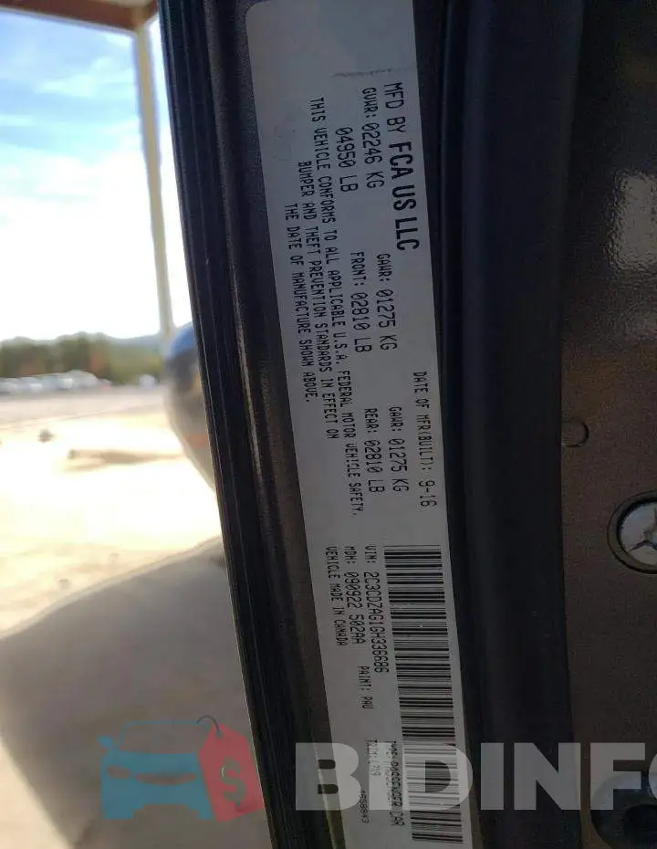 2C3CDZAG1GH336686 Photo# 12