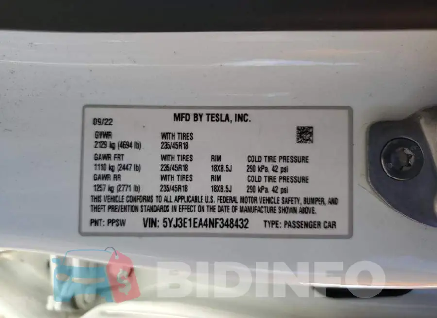 5YJ3E1EA4NF348432 Photo# 12