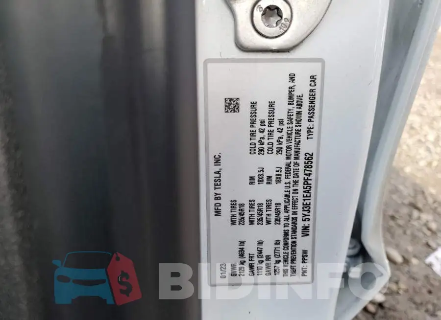 5YJ3E1EA5PF478562 Photo# 12