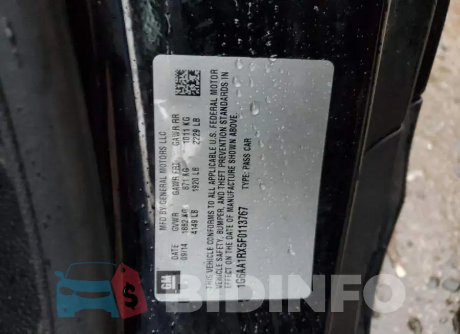1G6AA1RX5F0113767 Photo# 12