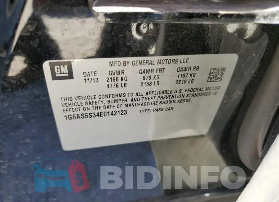 1G6AS5S34E0142123 Photo# 12