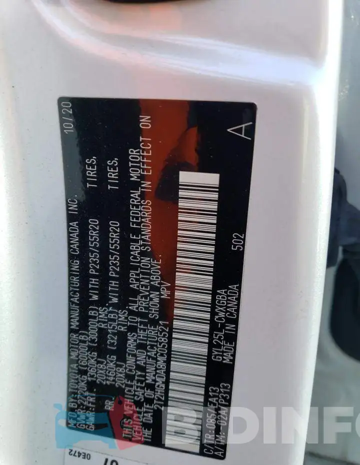 2T2HGMDA8MC058521 Photo# 12
