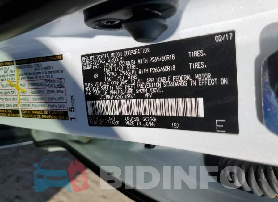 JTJBM7FX2H5169071 Photo# 13