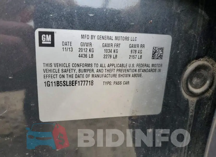 1G11B5SL8EF177718 Photo# 12