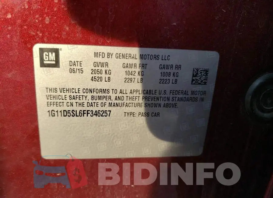 1G11D5SL6FF346257 Photo# 12