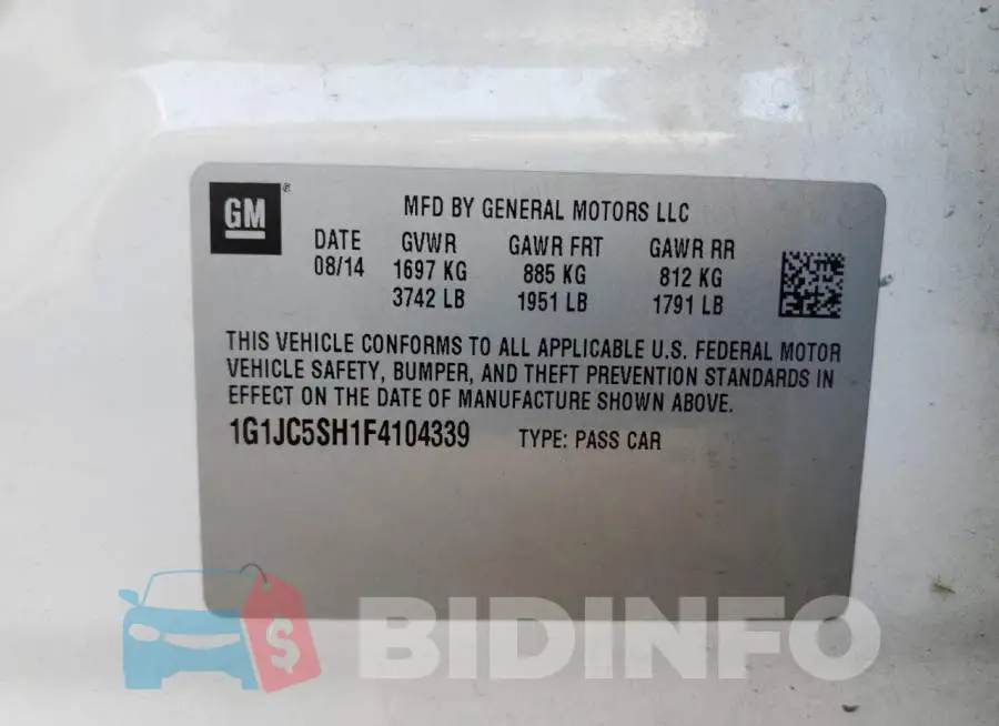 1G1JC5SH1F4104339 Photo# 12