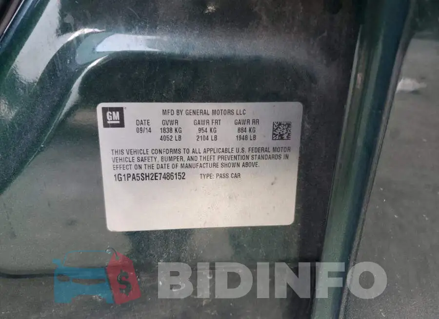 1G1PA5SH2E7486152 Photo# 13