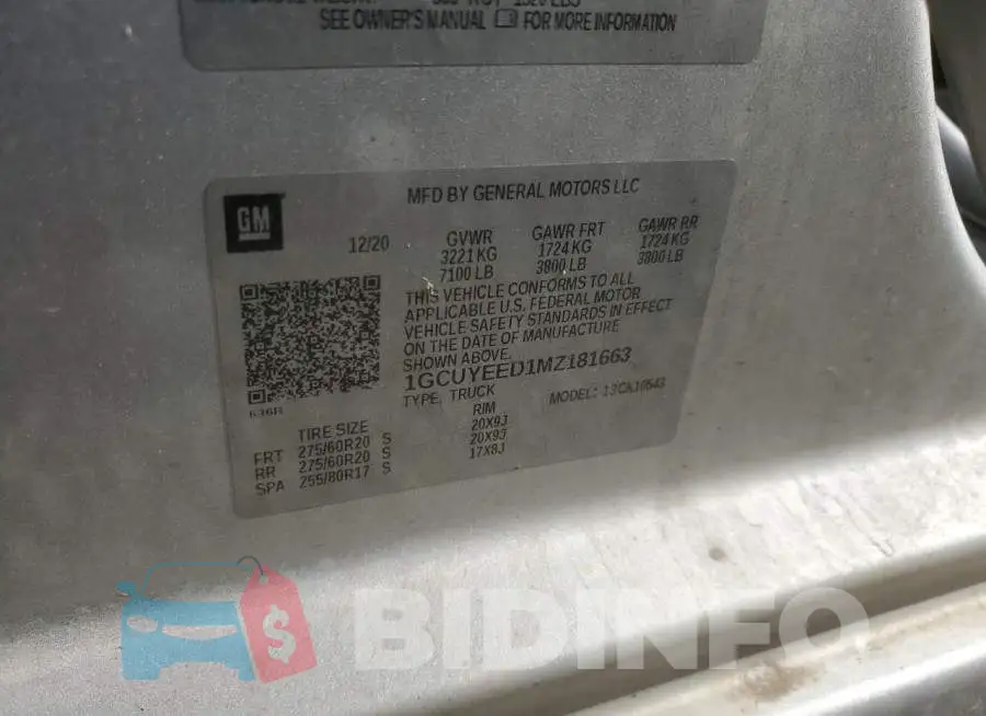 1GCUYEED1MZ181663 Photo# 13