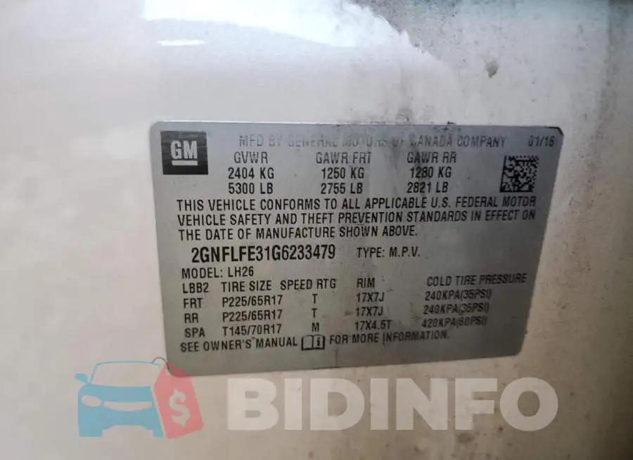 2GNFLFE31G6233479 Photo# 13