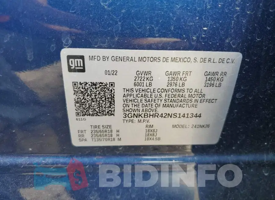 3GNKBHR42NS141344 Photo# 12