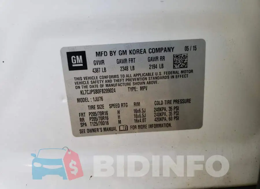 KL7CJPSB0FB209024 Photo# 13