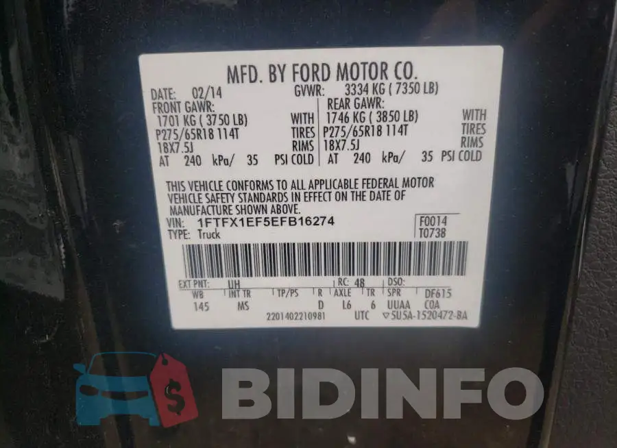 1FTFX1EF5EFB16274 Photo# 12