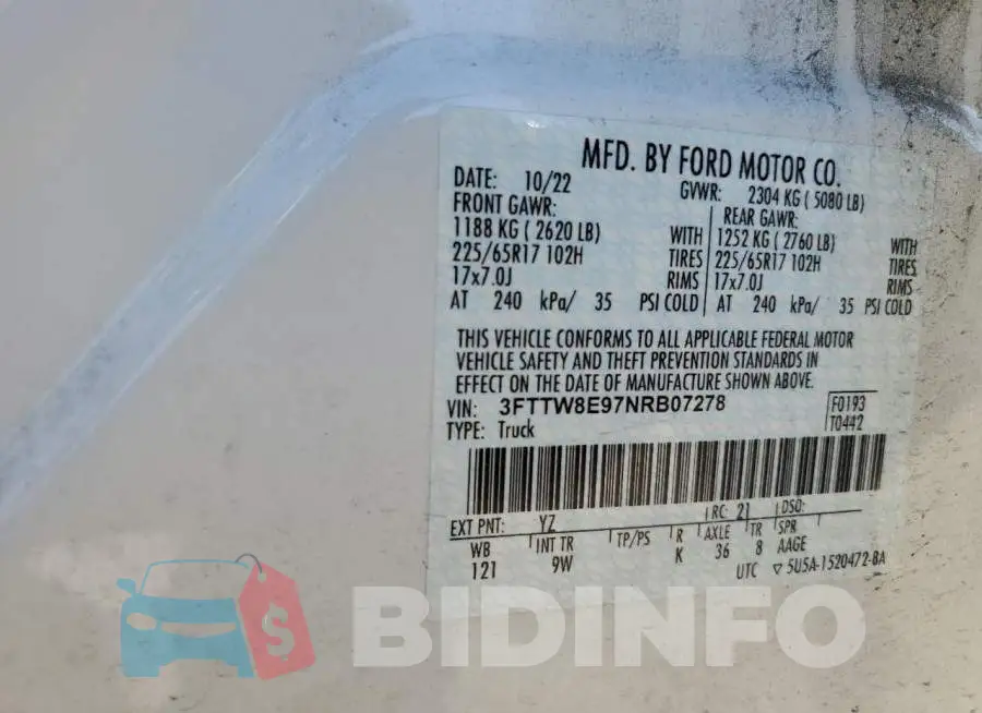 3FTTW8E97NRB07278 Photo# 12