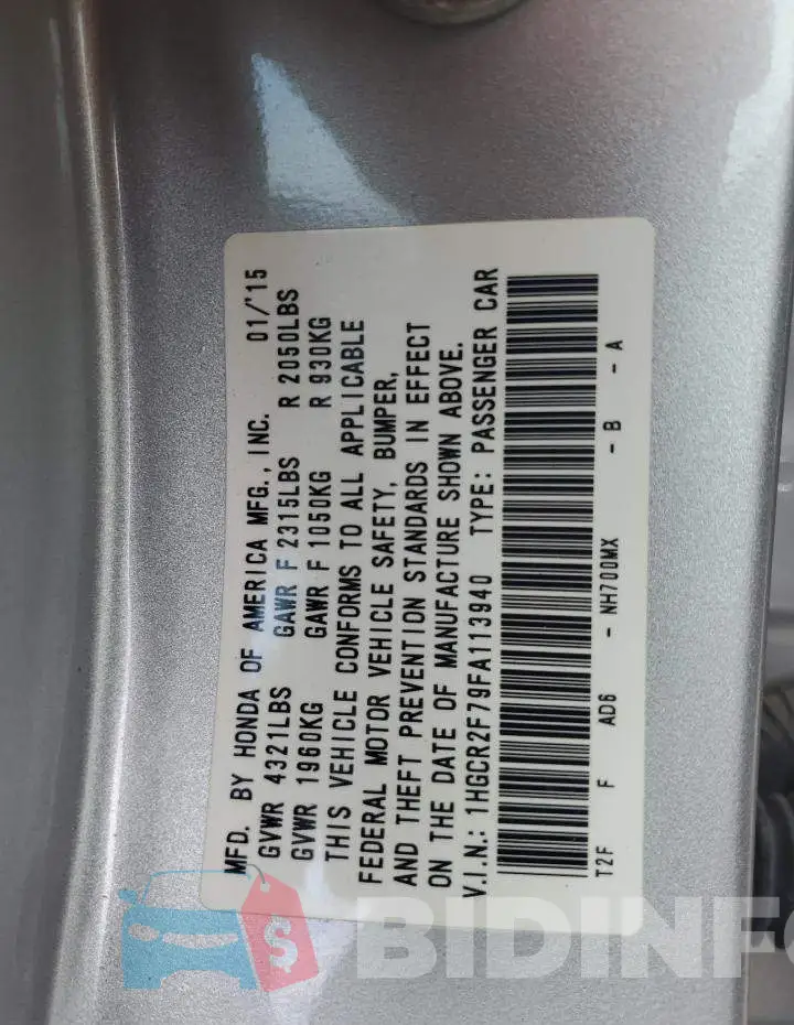 1HGCR2F79FA113940 Photo# 12
