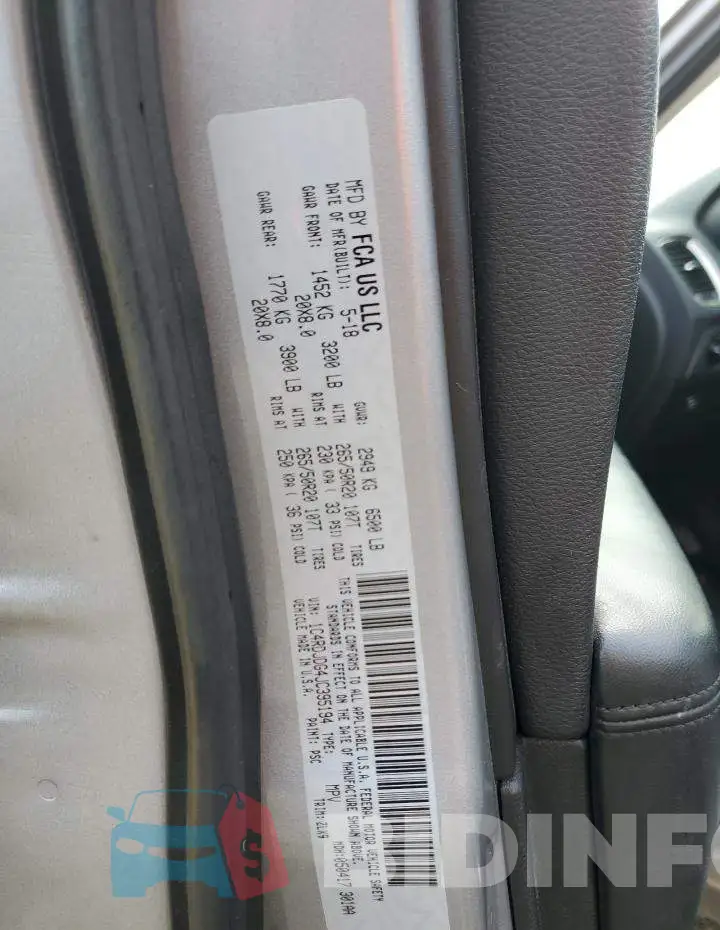 1C4RDJDG4JC395194 Photo# 14