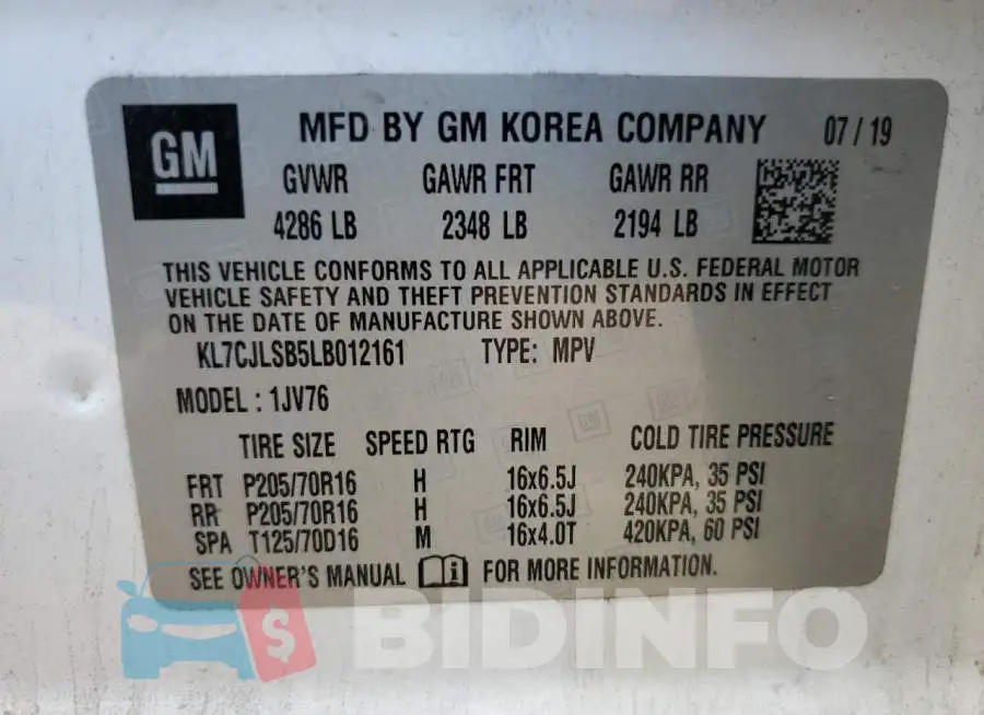 KL7CJLSB5LB012161 Photo# 12