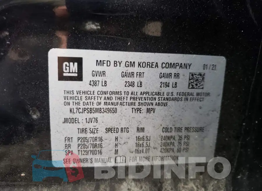 KL7CJPSB5MB349650 Photo# 13