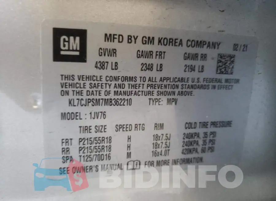 KL7CJPSM7MB362210 Photo# 13