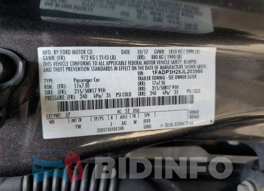 1FADP3H28JL203986 Photo# 12