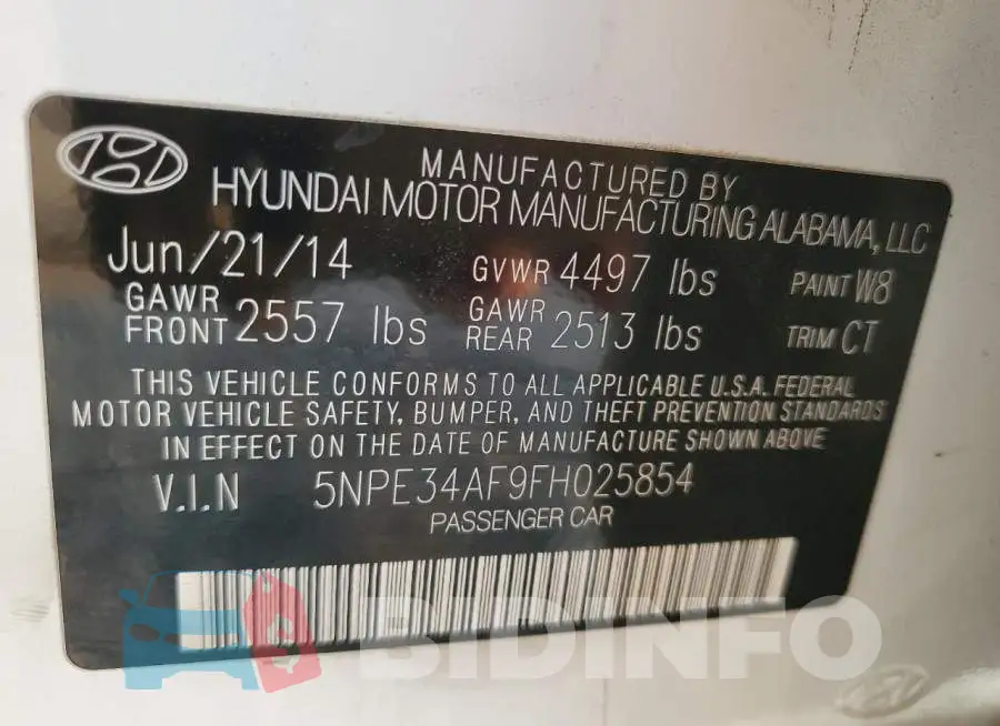 5NPE34AF9FH025854 Photo# 12