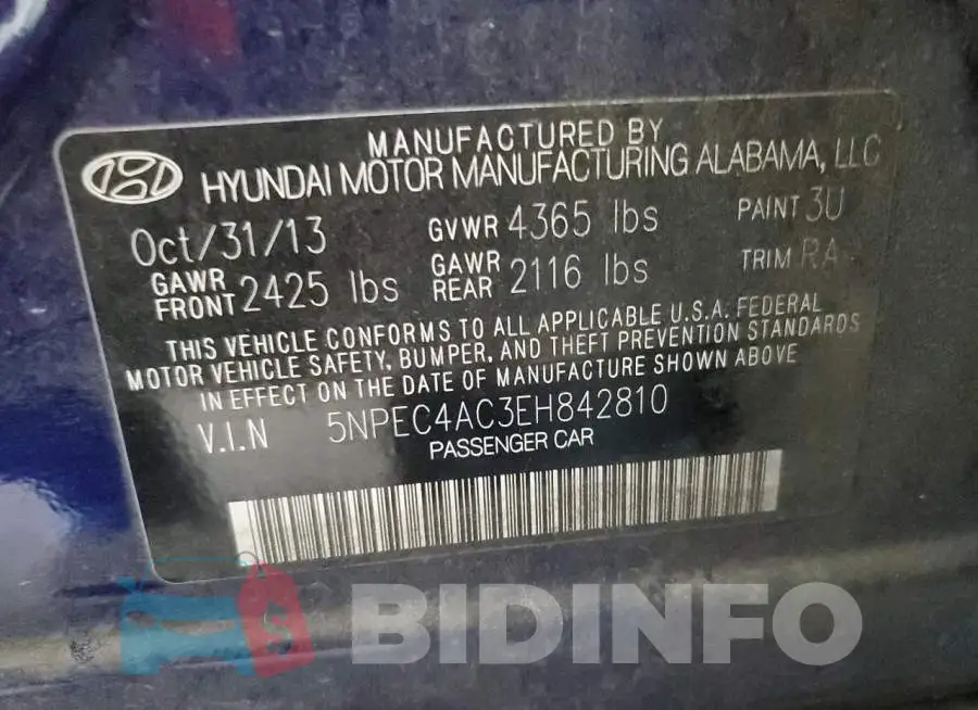 5NPEC4AC3EH842810 Photo# 13
