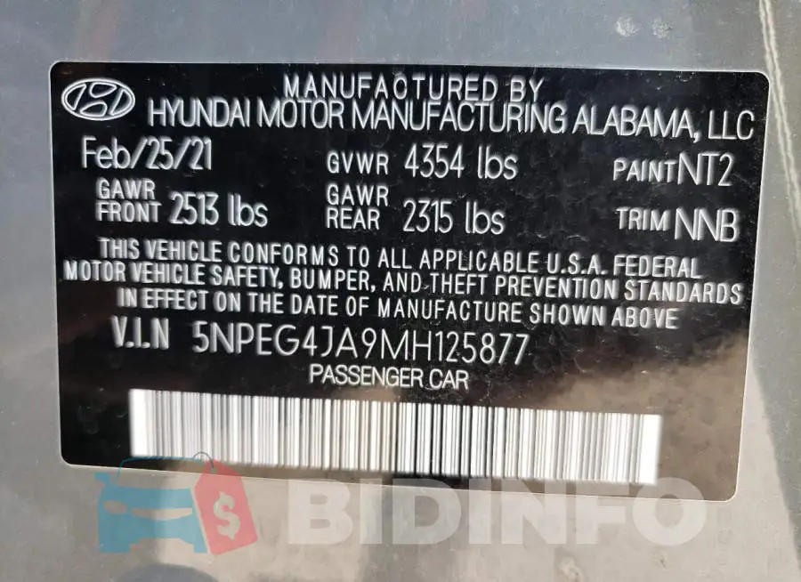 5NPEG4JA9MH125877 Photo# 12
