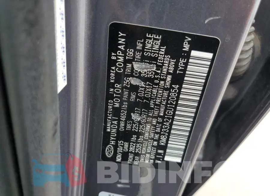 KM8J33A21GU120854 Photo# 12
