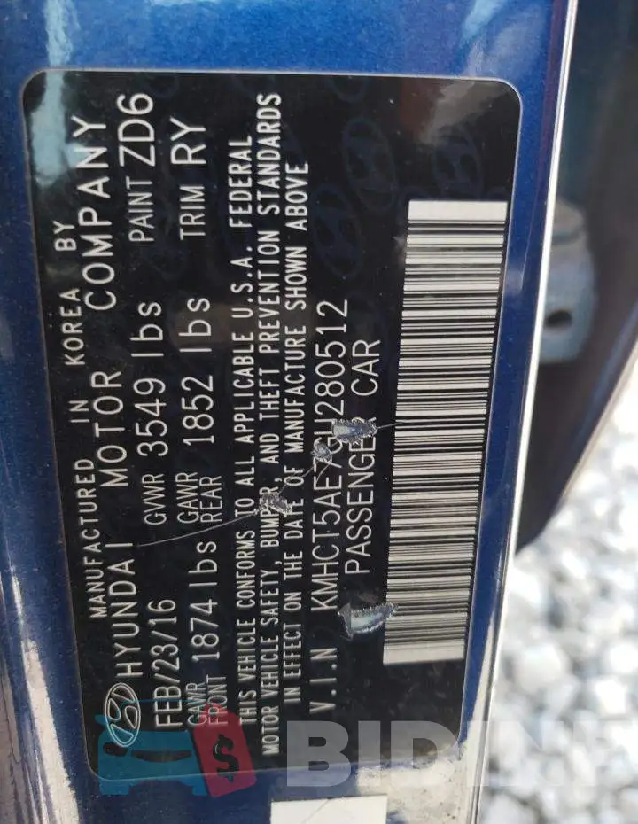 KMHCT5AE7GU280512 Photo# 12