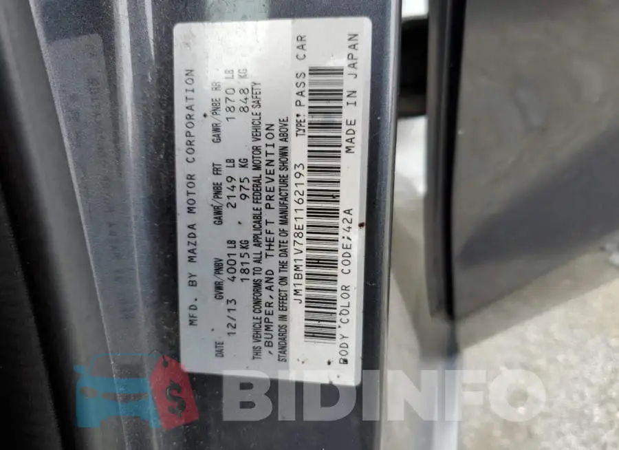 JM1BM1V78E1162193 Photo# 12