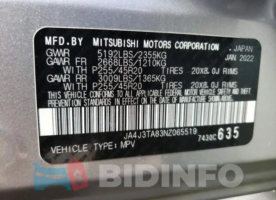 JA4J3TA83NZ065519 Photo# 13