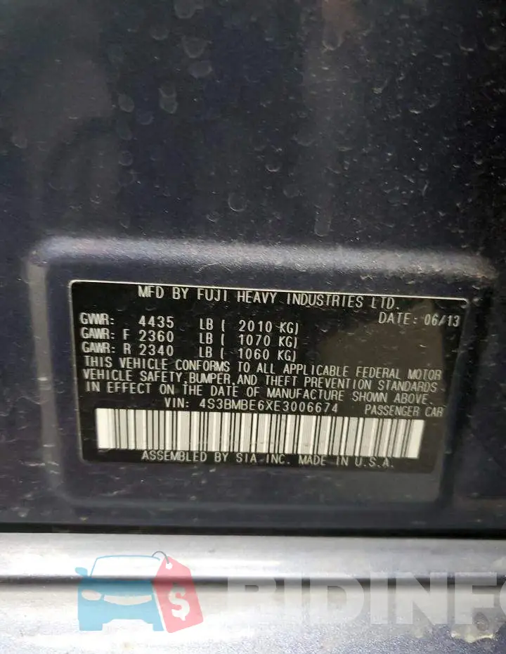 4S3BMBE6XE3006674 Photo# 13