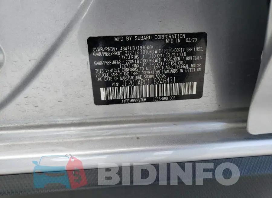 JF2GTAPC1L8246431 Photo# 13