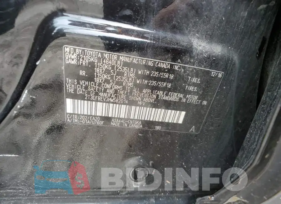 2T3DFREV3HW582014 Photo# 13