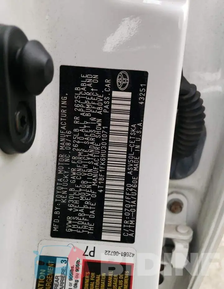 4T1BF1FK6HU301071 Photo# 12