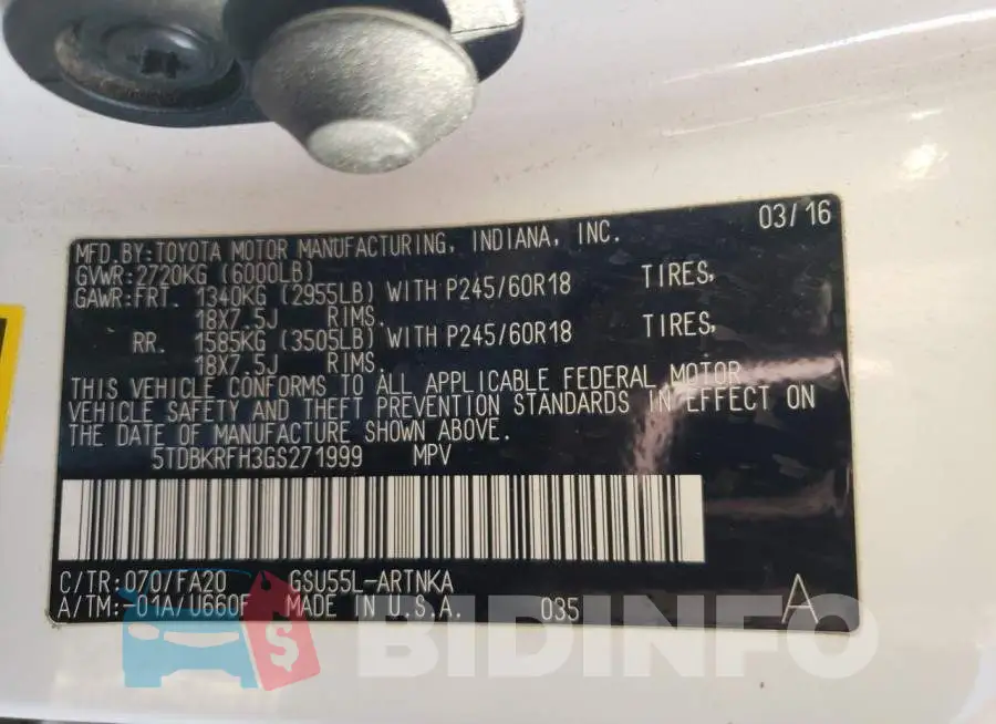 5TDBKRFH3GS271999 Photo# 12