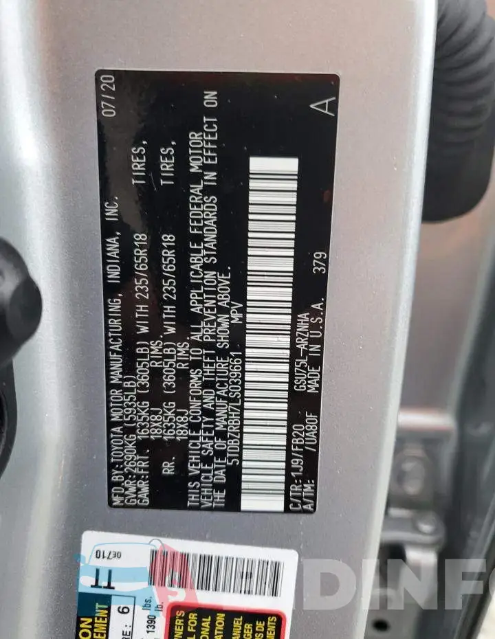 5TDBZRBH7LS039661 Photo# 13