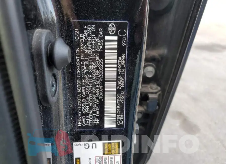JTDKAMFP7N3205225 Photo# 12
