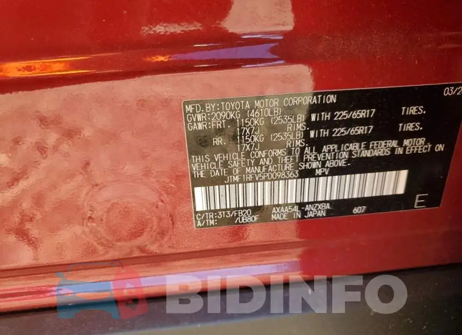 JTMF1RFV5PD098363 Photo# 13