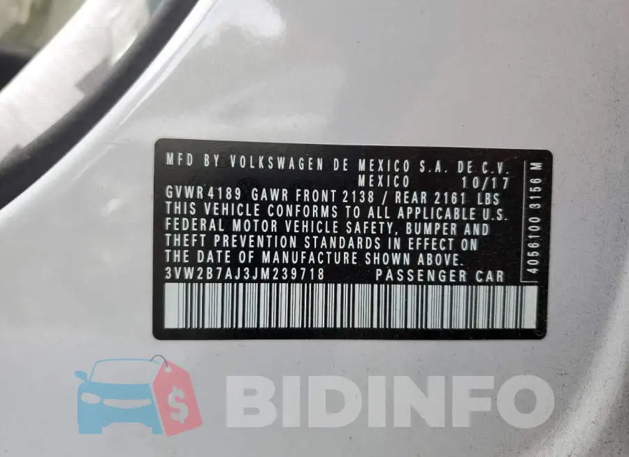3VW2B7AJ3JM239718 Photo# 12