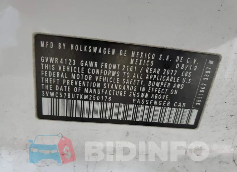 3VWC57BU7KM250176 Photo# 12