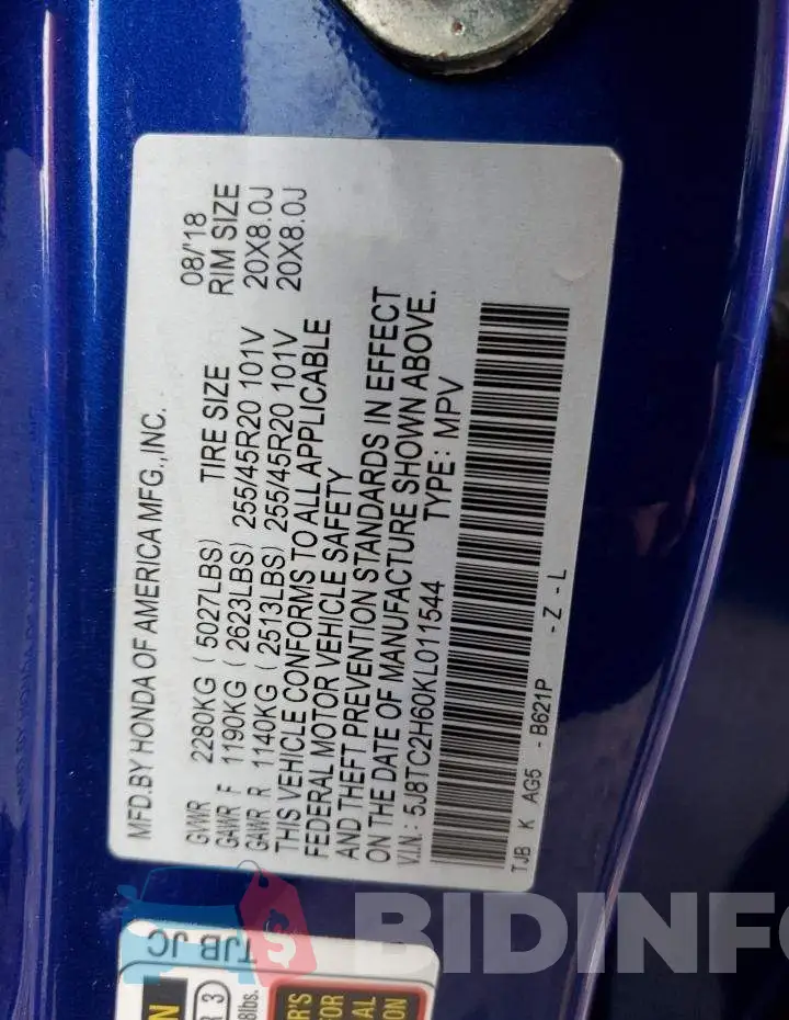5J8TC2H60KL011544 Photo# 12