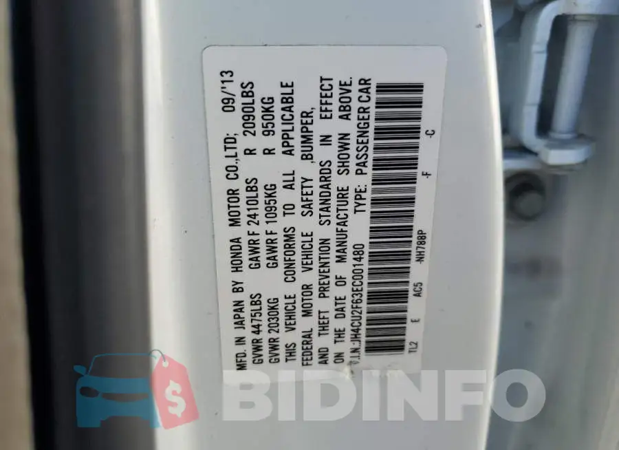 JH4CU2F63EC001480 Photo# 12