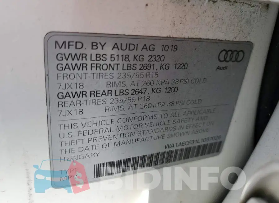 WA1AECF31L1037026 Photo# 14