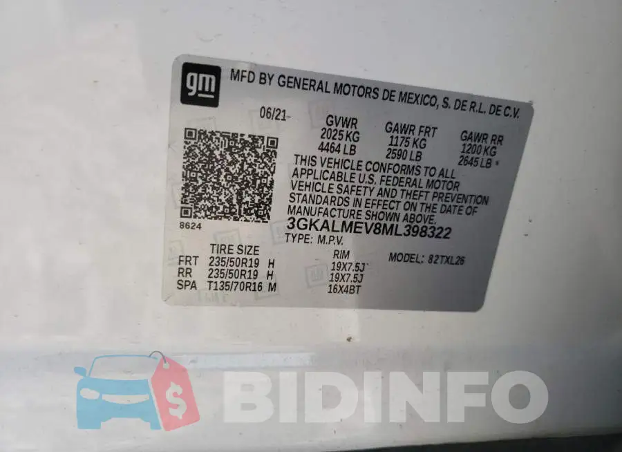 3GKALMEV8ML398322 Photo# 12